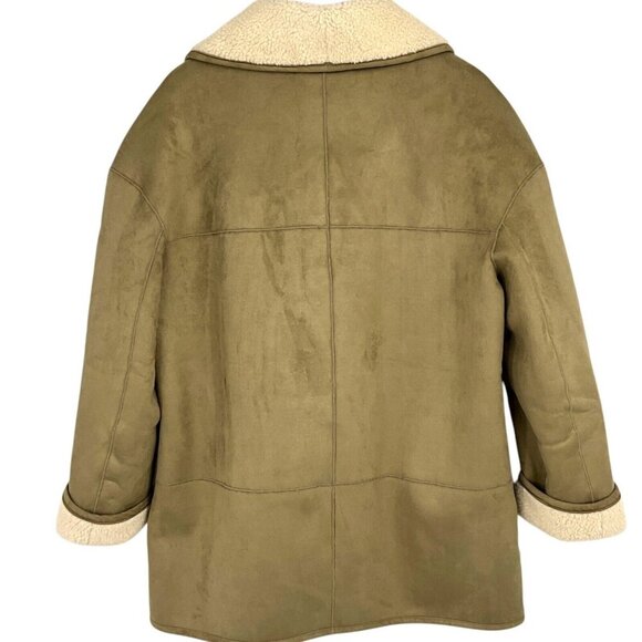 NWT Tuckernuck French Gray Suede Thayer Coat Size M Faux Sherpa Collar - Picture 7 of 11